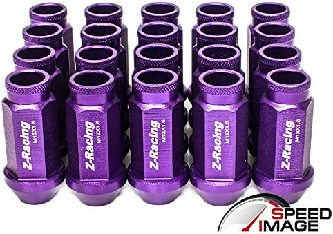 Z RACING - Purple Open Ended Aluminum 19mm Wheel Lug Nuts 20 Pieces - 12x1.5mm