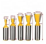 DBoyun 5 Bits Dovetail Router Bit SetStraight 1/2-Inch Shank