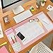 Large Size Mouse pad Anti-Slip Desk Mouse Mat Waterproof Desk Protector Mat with Smartphone Stand, Pockets, Dividing Rule, Calendar and Pen Groove(Various Colors) (Pink)