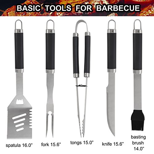 grilljoy BBQ Grill Tool Set with Gift Wrapping Box, 24pcs Stainless