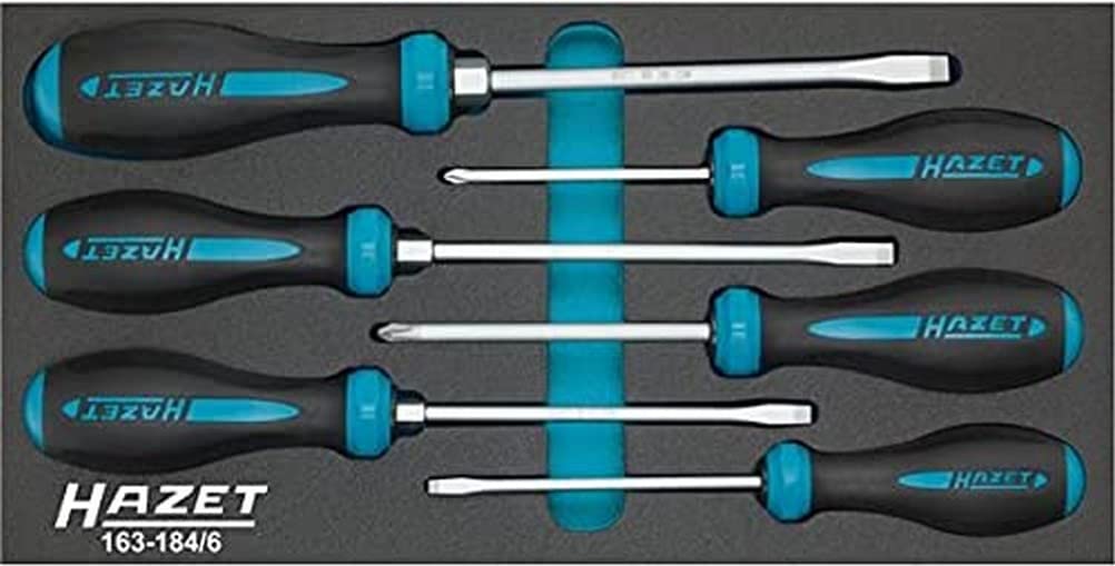 HAZET 163-184/6 Slot Cross Recess Profile PH HEXAnamic Screwdriver Set - Multi-Colour