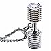 Dumbbell Necklace Stainless Steel Couples Barbell Pendant Keep Fit Jewelry Valentines' Gift (White Big)