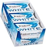 Trident White SugarFree Gum Peppermint, 16 Count, Pack of 9