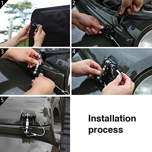 Sukemichi JK Hood Latches for Jeep, Locking Hood Latch for Jeep