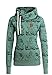 Huafeiwude Women's Thick Fleece Hooded Funnel Neck Sweatshirt Pullover Hoodie Grass Green M