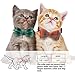 KUDES 2 Pack/Set Cat Collar Breakaway with Cute Bow Tie and Bell for Kitty and Some Puppies, Adjustable from 7.8-10.5 Inch (Green+Orange, Plaid)