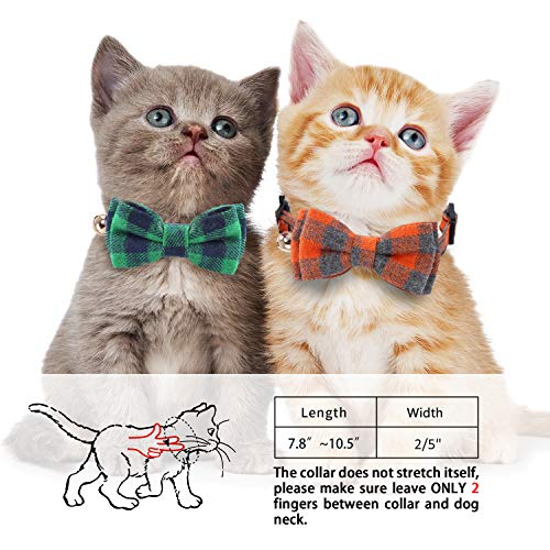 KUDES 2 Pack/Set Cat Collar Breakaway with Cute Bow Tie and Bell for Kitty and Some Puppies, Adjusta - //coolthings.us