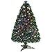 Goplus 3ft Fiber Optic Artificial Christmas Tree, Pre-Lit Christmas Tree with 85 Branch Tips, Colorful Lighting, Lighted Xmas Full Tree for Office Home Holiday Decor