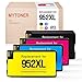 MYTONER Remanufactured Ink Cartridges Replacement for HP 952XL 952 XL for OfficeJet Pro 8710 8720 7720 8730 7740 8216 8210 8716 8715 8725 (Black, Cyan, Magenta, Yellow)