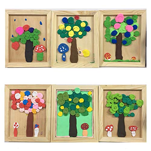 AQUEENLY 6 Pcs 8'' x 8'' Unfinished Wood Cradled Painting Panel Boards for Arts & Craft - Wooden Canvas Panels