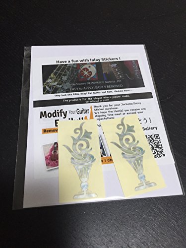 Inlay Sticker Decal Guitar Headstock In MOP Theme - 2pcs SET LP Flower Pot Torch - Thumbnail 2