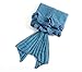 DDMY Mermaid Tail Blanket for Kids Teens Adult Handmade Wave Mermaid Blankets Crochet Knitting Blanket Seasons Warm Soft Living Room Sleeping Bag Best Birthday (A- Lake Blue- Kids)
