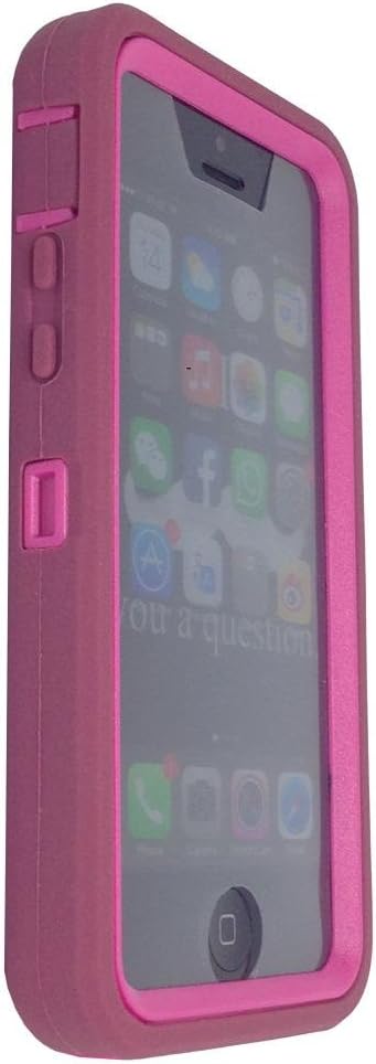 iPhone 5C case, OKASE iPhone 5C Hybrid Armor Cover Case, iPhone 5C Dual Layer Heavy Duty Case. iPhone 5C Durable Protective Silcone Layer + Plastic Shell Case, iPhone 5C Shockproof Case - ( OKASE (TM) Original User Friendly Packaging) - BrickRed on HotPink