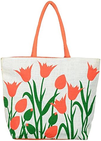 Steela Designer Shoulder Shopping , Grocery ,Fancy ,Gift ,Trendy , print designer jute ,Lunch bag (SJT05)