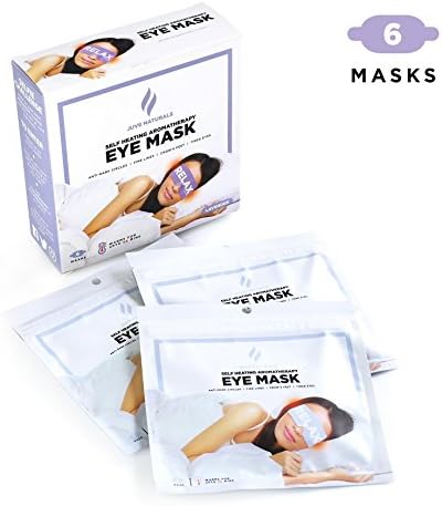 Juve Naturals Lavender Instant Warming, Anti Dark Circles, Wrinkles, Fine Lines, Crow's Feet, Insomnia, Jet Lag, Tired Eyes, Aromatherapy Self Heating, Sleep, Eye Mask, 6 Count