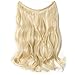 2-5 Days Delivery Best Synthetic Hair Extensions 20 inches Curly Straight Full Head Invisible Wire Secret String No Clips in Hair Extensions Secret Fish Line Hairpieces (bleach blonde)