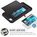 SAMONPOW Wallet Case for iPhone 7 Case with Card Holder Dual Layer Hybrid Shell Heavy Duty Protection Shockproof Anti Scratch Soft Rubber Cover Case for iPhone 7 4.7 inch Black