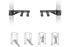 SYL Fitness Dip Bar Attachments for 2" x 2" or 3" x 3" Power Rack - Narrow & Wide Dips Double Handles (Patent Pending)
