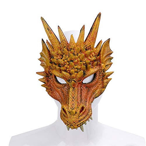 Jinjin Animal Faucet Mask Halloween Mask Masquerade Role Playing Adult Party Costume Mask Cool Appearance Attractive to Become The Focus of Everyone (Yellow) - Thumbnail 2
