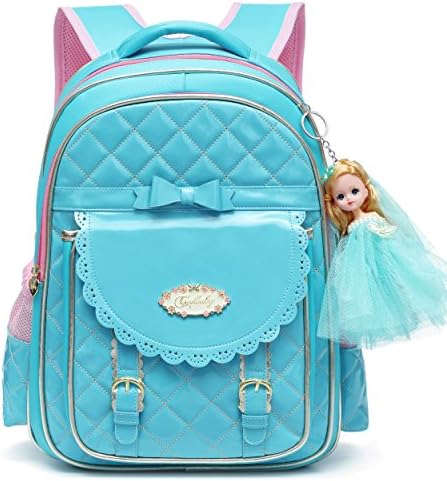 Lovely Bookbag Series Adorable Princess School Backpack for Elementary Schoolgirls (A-Blue L)