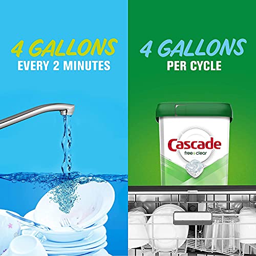 Cascade Free & Clear Dishwasher Pods, Actionpacs Detergent, Lemon Essence, 62 Count Pricepulse
