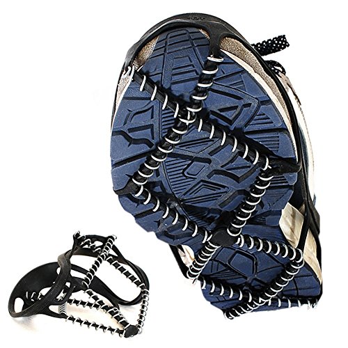 Yiwa Simple Spring Claw Crampons Non-slip Traction Outdoor Cleat Shoes Cover Boots for Ski Ice Snow Hiking Climbing Mountain Expedition