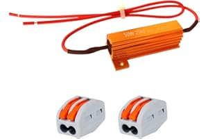 E ENERSYSTEC 50 Watt 25 Ohm Wirewound Resistor Aluminum Case Chassis Mount 50W 25 Ohm Wire Wound Resistor Electrical Install Parts, Electrical Resistor Kit 2 Pack