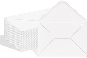 Ouzoustate A7 Envelopes 100 Pack White 5x7 V Flap Invitation Envelopes for 5x7 Photos,Cards, Birthday, Weddings, Graduations, Announcements, Baby Shower 5.28 "x 7.13"(white)