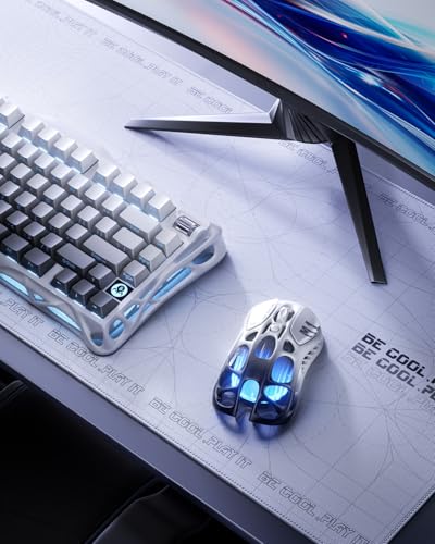 GravaStar Mercury M1 Pro Wireless Gaming Mouse, PAW3395 Ultralight Magnesium Gamer Mouse with Hollow Design, 26000 DPI, 4K Polling Rate, 2.4G/BT/USB-C, RGB & 5 Programmable Buttons - Gradient Black