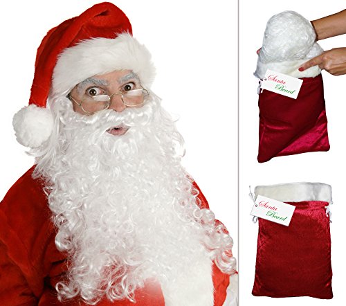 Deluxe Santa Wig and Beard Santa Beard and Wig Set Santas Beard