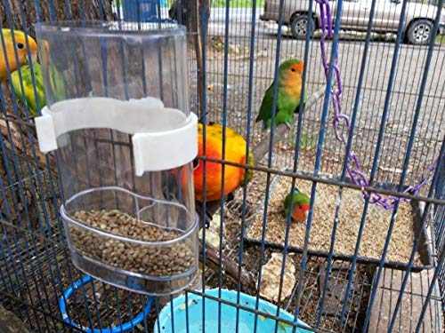 Wpmlady 2 Pcs Automatic Bird Waterer Food Feeder, Birds Clear Dispenser Feed, Bird Feed Water Dispenser