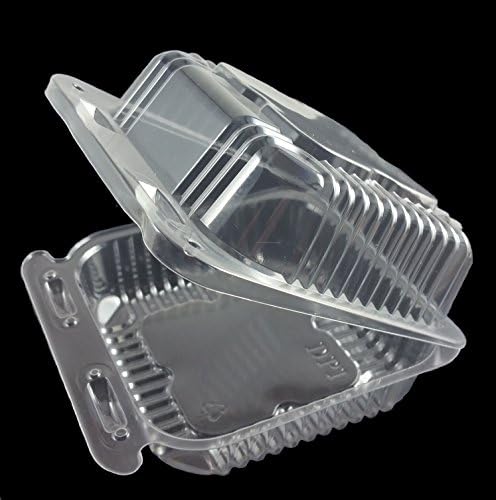 Plastic Clear Hinged Containers 5-1/4" x 5-5/8 Square Medium
