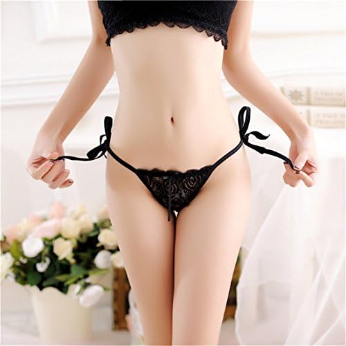 Sexy Panties for Women, Tesman Women Sexy Lace Briefs Tie Side Panties bandage Thongs G-string Lingerie (Black)
