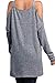 HOTAPEI Women's Asymmetric Cold Shoulder Side Split Long Sleeve Blouse Tunic Shirts