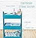 ECR4Kids 4-Tier Metal Rolling Utility Cart - Heavy Duty Mobile Storage Organizer, Turquoise