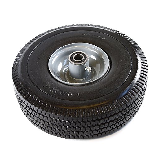 NK Heavy Duty Solid Rubber Flat Free Tubeless Hand Truck/Utility Tire Wheel, 4.10/3.504" Tire