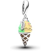 Manyilus new Ice - cream cone charm pendant gift Charm Pendant Beads Suitable for charm original bracelet jewelry making beads gift Jewelry Present for Women Family Friends. Lady's jewelry pendant.