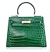 Ainifeel Women's Padlock Crocodile Embossed Patent Leather Shoulder Handbags