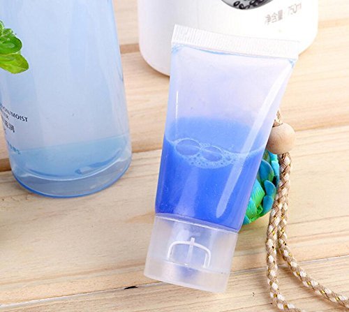 20PCS Empty Refillable Translucent Frosted Plastic Travel Cosmetic Make up Soft Tubes Container Bottle with Flip Cap Shower Lotion Cleanser Packing Sample Bottles (50ML)