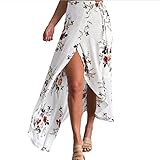 Womens Maxi Skirts,Vintage Boho Floral Print Tie Wrapped Beach Cover Up