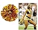 PUZINE Pack of 2 Cheerleading Metallic Foil & Plastic Ring Pom Poms Cheerleading Poms