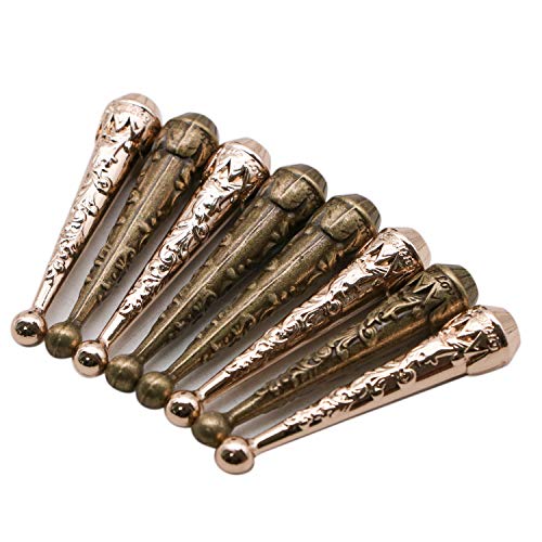 JETEHO 8 PCS Bolo Tie Tips Replacement End Caps for Cord or Leather, Antique Bronze & Gold
