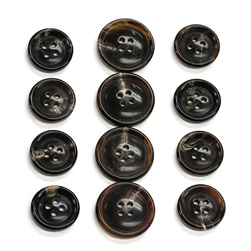 Set of 12 Casual Dark Brown Suit or Coat Buttons
