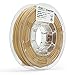 AMOLEN 3D Printer Filament, Wood Color 1.75mm PLA Filament +/- 0.03 mm, 0.5 LBS, Includes Sample Shining Silver &White Flexible Filament.