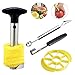 Stainless Steel Multifunctional Pineapple Corer,Peeler/Slicer & Apple Corer & Fruit Carving Knife/Spoon for DIY Fruit Salads,Desserts,Cake,Ice Cream - All in One Kitchen Gadget by LYASI (Pack of 4)