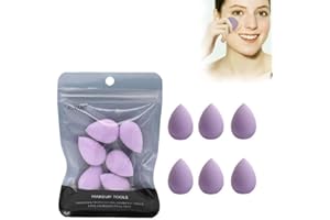 6 Pcs Mini Makeup Sponge, Purple Makeup Sponge Set, High Elasticity Makeu-p Egg for Foundation, Powder, Concealer Highlight &
