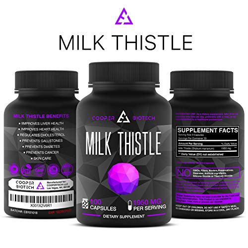 Organic Milk Thistle Extract Capsules 100 Capsules 1950 Milligrams