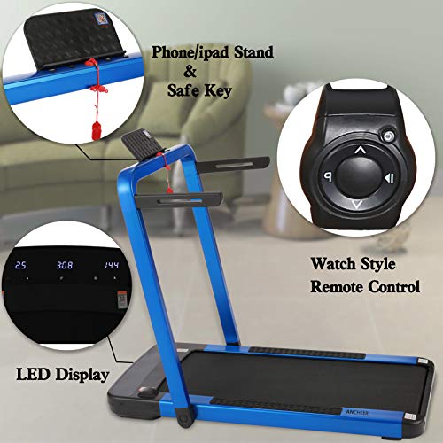 ANCHEER Folding Treadmill,2 in1 Under Desk Treadmills for Home,2.25Hp