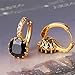 GULICX Gold Tone Black Crystal Dashing Captivating Rhinestone leverback Earring