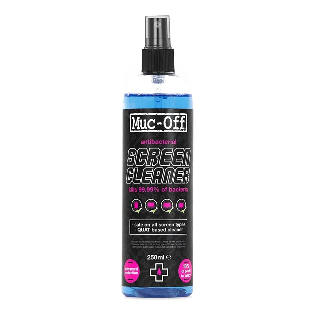 Muc-Off Screen Cleaner - Cleaner Spray for Phone, Laptop, and Electronics - Fight Germs - Streak-Free Biodegradable Formula - 250ml